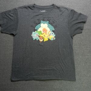 Boys Pokemon T-Shirt Size XL Gray Pikachu Spell Out